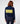 Pull col roulé court bicolore - Bleu Marine