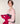 Striped V-neck sweater in merino wool - Pearl Pink