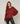 Fine knit round neck sweater - Brique