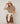 Long, high-neck, short-sleeved heather sweater - Brown