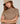 Pull long col montant manches courtes chiné - Marron
