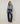 Jersey oversized con capucha jaspeado - Azul
