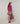 Merino wool round neck sweater - Fuchsia
