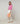 Jersey tricolor con cuello redondo en lana merino - Candy Pink