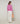 Jersey tricolor con cuello redondo en lana merino - Candy Pink