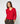 Jersey de lana merino con cuello de pico - Rojo